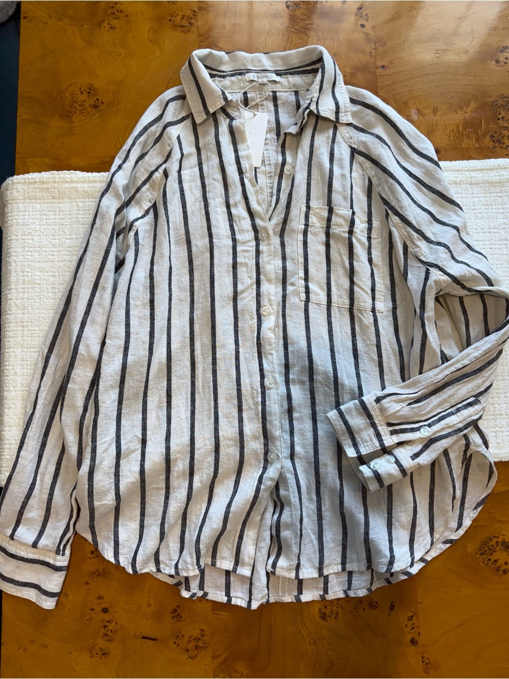 Z Supply Walker Stripe Button-Down Shirt with Black Vertical Stripes Nordstrom